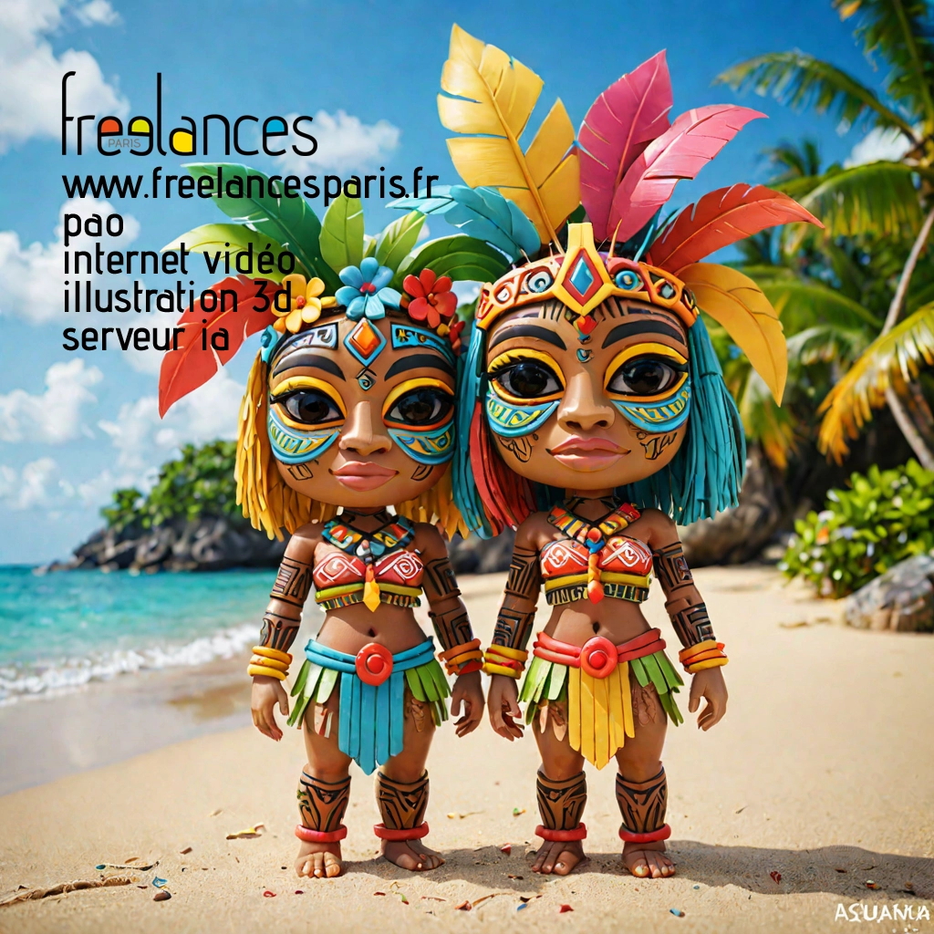 Pao mise en page internet vidéo illustration 3d serveur IA générative AI freelance paris studio de création magazines PW3OHA30